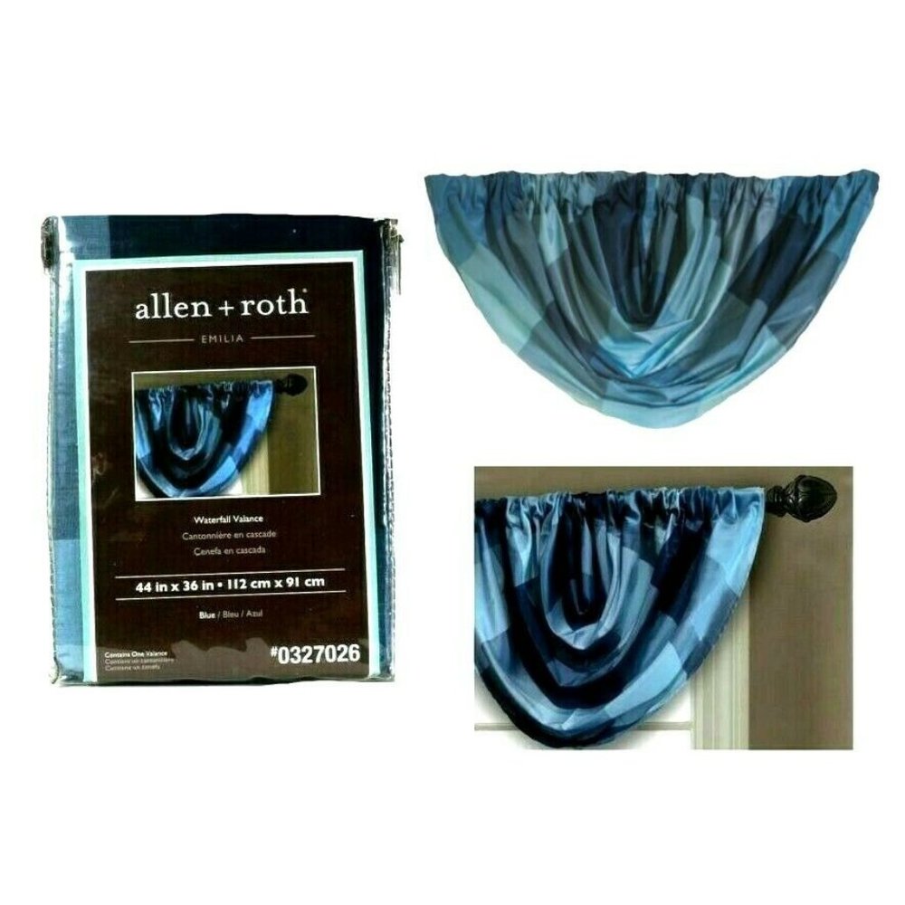 Allen + Roth Emilia Valance Curtains Blue
